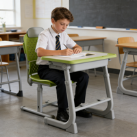 Bureau et chaise ergonomiques en gros pour étudiants, table d'étude pour enfants avec fonction de réglage de hauteur par vis