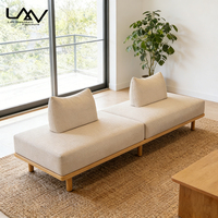 Nordischer Stil Villa Wohnzimmer Modulares Freizeit-Sofa-Set Hotel-Lobby Holzrahmen Weiß Stoffbezogenes Sofa Wohnmöbel
