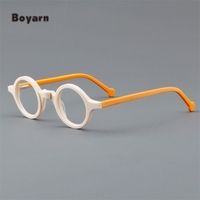 Boyarn Usine En Gros Marque Designer Hommes Rond Acétate Cadre Lunettes Femmes Tortue Petit Optique Myopie Lentilles Lunettes