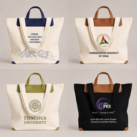 Sac fourre-tout en toile grande capacité avec bordure contrastée et doubles poignées pour emballage personnalisé, vente au détail, shopping et transport quotidien