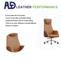 Chaise de bureau de direction moderne de luxe à dossier haut en cuir PU, ergonomique, pivotante, avec base chromée, pour hôtel, bureau commercial ou à domicile