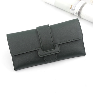 Fashion Korean Three Fold <b>Long</b> Purse For Women Snap Closure Handheld Coin <b>Wallet</b> Multi Card Slot Ladies Clutch Factory Supply - Product Image 6