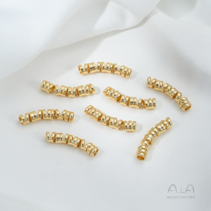 Accessoires de bijoux en perles faits à la main pour un <span class=keywords><strong>collier</strong></span> en forme de téléphone incurvé en tube lisse plaqué or 14 carats - Product Image 6