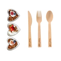 Grande alternative écologique de haute qualité vente chaude 100% couteaux en bambou jetables naturels cuillère fourchette