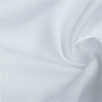 Tissu de chemise blanc en coton peigné double épaisseur 120S, jacquard rayé, respirant, traité à l'ammoniaque liquide, facile d'entretien, pour la confection sur mesure de vêtements de bureau