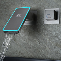 Robinet d'eau thermostatique intelligent pour salle de bain avec affichage de température à LED Robinet d'eau en acier inoxydable
