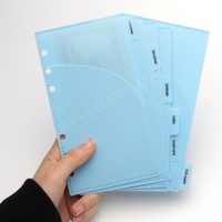 AceWooh A7 A6 PP Cash Enveloppes 4/6 Onglets 2 Pocket Zipless Money Enveloppe Feuilles Mobiles 6 Trous Cash Budget Enveloppes Index Diviseurs
