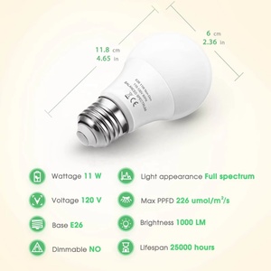 Luz LED de Espectro Completo de 11W para Cultivo de Plantas, Base E26, Bombilla para Crecimiento Interior, Adecuada para Flores, Invernaderos y Vegetales - Product Image 6