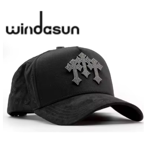 Gorra de 5 Paneles de Verano de Alta Calidad con Visera de Gamuza Negra, Logotipo Metálico, Forro Interior de Satén, Venta al Por Mayor OEM - Product Image 5