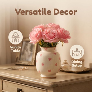 <span class=keywords><strong>Vaso</strong></span> in Ceramica a Forma di <span class=keywords><strong>Cuore</strong></span> Dipinto a Mano, Stile Romantico Francese Dolce e Trendy Regalo per San Valentino e Feste di Matrimonio. - Product Image 3