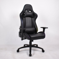 Logo personnalisé Fauteuil ergonomique pivotant en cuir noir pour ordinateur PC Chaises de jeu RVB avec lumières LED