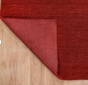 Kết cấu Màu Đỏ rắn gabbeh thảm được làm bằng len thủ công và màu đất cho trang trí phòng mộc mạc - Product Image 3