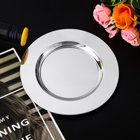 Assiettes de présentation rondes de luxe de 6 pouces en acier inoxydable, réutilisables, pour mariage, vente en gros