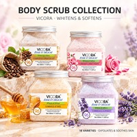 VICORA 18 Styles Gommage Corporel Multicolore Multi-parfumé Exfoliant Doux Éclaircissant Nettoyant pour le Soin de la Peau du Corps