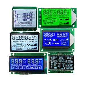 شاشة lcd مخصصة 16 قطعة tn lcd 14 قطعة كبيرة 7 قطع, شاشة Lcd رقمية HTN STN أحادية اللون