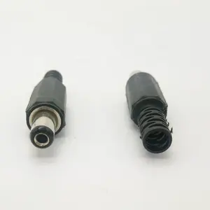 5.5mm x 2.3mm erkek dc priz jack lehim konnektör adaptörü kablo koruyucusu ile