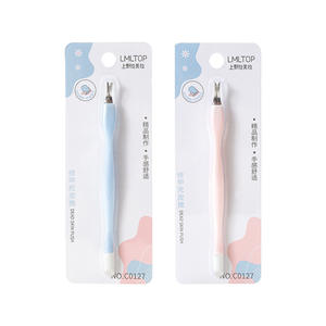 Lmltop ที่ถอดหนังกำพร้าสแตนเลสสตีลสองหัวรูปตัวยูสำหรับกำจัดผิวที่ตายแล้ว C0127สีชมพูอ่อน - Product Image 2