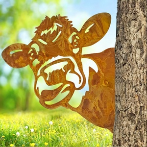 Grandes silhouettes volantes de plantes en Corten, tournesols et vélos, effet patiné, pour jardin d'extérieur, décorations de jardin chinoises - Product Image 4