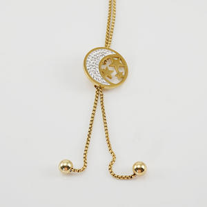 Herbst und Winter lange Pullover Halskette für Frauen runde diamant beschichtete 18K Halskette Edelstahl Schmuck Großhandel - Product Image 6