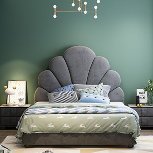 Letto da principessa per bambini rosa conchiglia, moderno e minimalista in legno massello in legno minimalista, letto per bambini - Product Image 4