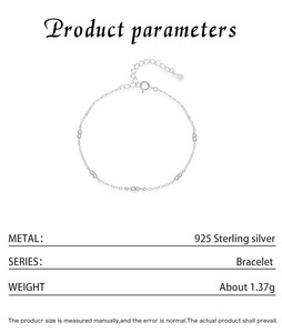 S925 Silver Minimalist Chain <b>Bracelet</b> With Zircon Inlay Claw Everyday Wear Jewelry Dainty Cubic Zirconia Silver Station <b>Bracelet</b> - Product Image 2