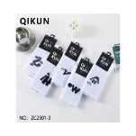 Men's Trendy White High Elasticity Socks Anti-Slip Breathable Polyester with Digital Printing for Daily Sporty Business Styles