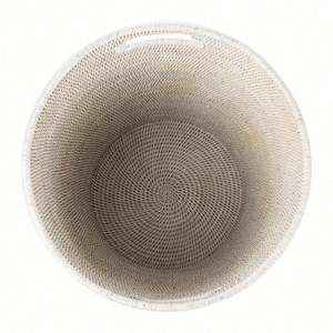 Natural Handmade Round Rattan Waste <b>Basket</b> with Lid, Ratan Plant <b>Basket</b> - Product Image 4