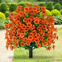 Bunga Daisy Buatan Realistis untuk Luar Ruangan, Tahan Cuaca, Tanaman Hias Violet Palsu, Tahan Lama, Tidak Luntur, untuk Taman