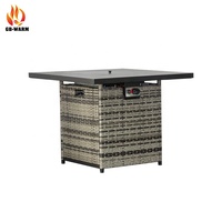 Table de foyer au gaz de meubles de jardin en rotin extérieur en acier Corten noir CE fabricant de foyer au propane