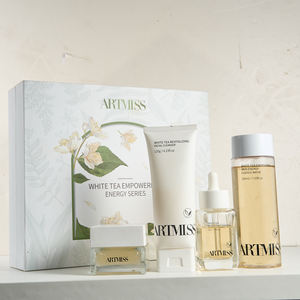 Ensemble de soins de la peau au thé blanc de marque privée ingrédients naturels éclaircissants puissants anti-âge et blanchissants à la vitamine C pour le visage - Product Image 1