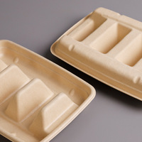 Boîte à tacos biodégradable écologique personnalisée porte-taco jetable à 4 compartiments avec couvercle en PET