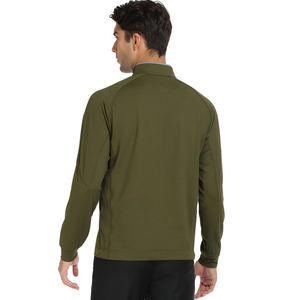 Sudadera de manga larga para hombre con logotipo personalizado, jersey con cremallera 1/4, para rendimiento de Golf, cuello simulado, bordado de otoño - Product Image 3