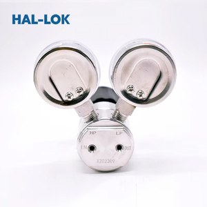 Regulador de presión de Gas nitrógeno de doble calibre de una sola etapa Válvula reductora de aire de helio CO2 Cl2 Manual de laboratorio de acero inoxidable - Product Image 4