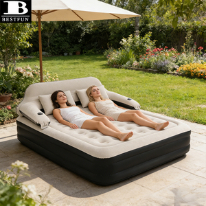 Materasso Gonfiabile Rialzato Queen Size 16 Pollici con Testiera, Letto <span class=keywords><strong>Matrimoniale</strong></span> Portatile per Casa, Esterni e Campeggio - Product Image 3
