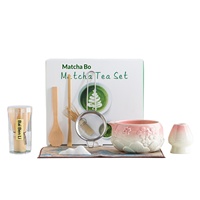 Nouvel ensemble de thé en céramique Fleur de Cerisier avec bol à matcha, fouet Chasen 100 brins et support, style japonais Dynastie Song