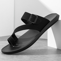 Sandales d'été pour hommes, grande taille 48, pour la plage, avec doublure en cuir, pantoufles en cuir