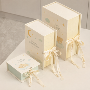 Factory Direct Custom <b>Book</b>-Shaped Magnetic Gift <b>Box</b> With Ribbon And Four-Color Printing Rigid Paper <b>Box</b> For Baby Gift Packaging - Product Image 4