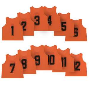 Bavoirs d'entraînement Hi-Visible Orange 100% Polyester avec logo de numéro personnalisé pour les sports d'équipe et de club scolaires pour les événements promotionnels - Product Image 1