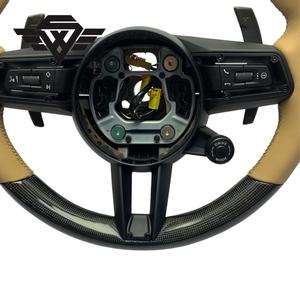 Volante de Coche de Fibra de Carbono Real de Estilo <span class=keywords><strong>Clásico</strong></span> Personalizado de Lujo para Porsche 992 718 Boxster Cayman Cayenne, Calidad Premium - Product Image 5