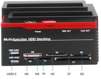 Multifuncional 2,5 "/3,5" USB 3,0 a 2 puertos SATA 1 puerto IDE HDD externo Disco Duro estación de acoplamiento lector de tarjetas USB3.0 Hub