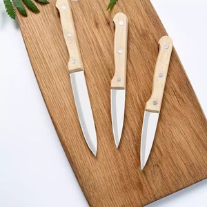 Stainless Steel Kitchen Fruit Knife 4-5.9in Blade Rubberwood Handle Multi-Purpose Household Knife - Product Image 2
