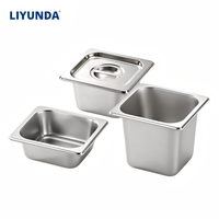 Vente directe d'usine Liyunda, bac GN en acier inoxydable de 0,7/1,0 mm, bac gastronorme, récipient de stockage alimentaire, plateau de service, fournitures hôtelières