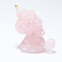 Licorne cristal naturel puces pierres résine ornements artisanat cristal résine artisanat ornements résine artisanat cadeaux de décoration de la maison