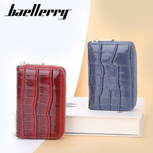 Porte-cartes accordéon pour femme Baellerry, en cuir PU rouge, fermeture éclair, plusieurs emplacements pour cartes, 4 pouces, étui à cartes de crédit élégant - Product Image 3