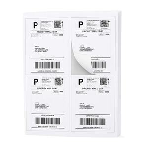 Etiquetas Adhesivas Imprimibles Tamaño A4, Hoja de 4 Páginas, 4x5 Pulgadas, para Dirección de Envío FBA, Adhesivo Acrílico para Uso en Supermercados - Product Image 2