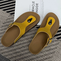 Nouvelles tongs plates d'été pour femmes et filles, sandales de plage, chaussures décontractées pour le quotidien, le shopping, tongs en liège