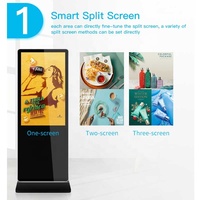 55 pouces Signalisation numérique Affichage publicitaire Lecteur Moniteur Wifi Usb Sd 4G Carte Sim Auto on off Split 4k Écran tactile Totem Kiosque