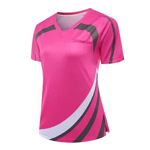 New Design Stylish Custom Short Sleeve Soccer Jerseys T shirt Custom Logo Football Tops for Women