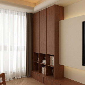 Mueble de TV Chen Le de Madera de Nogal H1, Mueble de Salón con Almacenamiento y Cajones - Product Image 4