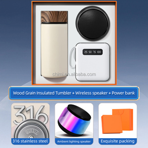 Cao cấp Bộ Quà Tặng công ty Quà tặng sang trọng mặt hàng Khuyến Mãi 300ml Flask + loa + 10000mAh được xây dựng trong cáp điện cầm tay ngân hàng Bộ quà tặng - Product Image 4